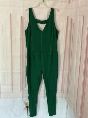 FP Movement by Free People Emerald Green Sleeveless One-Piece Jumpsuit